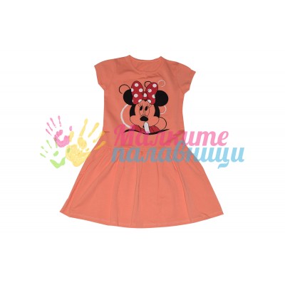 Детска рокля - Мини цвят праскова